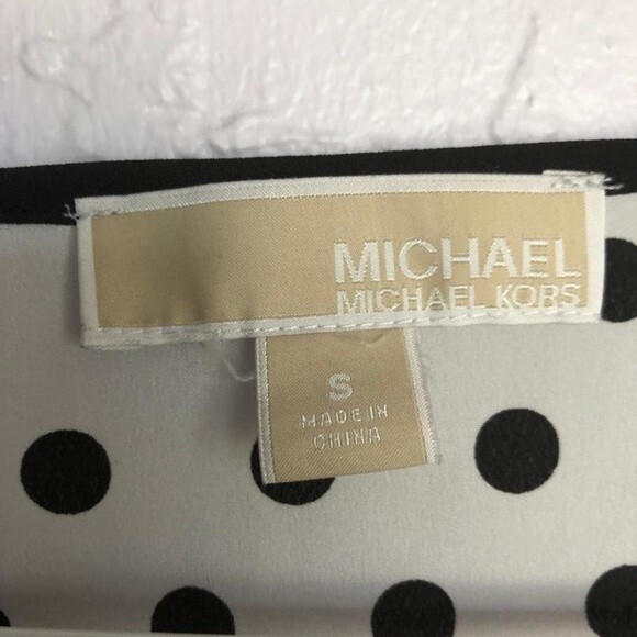 MICHAEL KORS BLACK POLKA DOT SIZE S BLOUSE - Picture 2 of 5